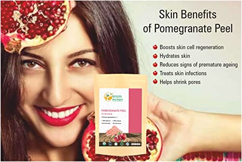 Herbs Botanica Pomegranate Peel Powder 5.3 Oz / 150 Gms, Natural Punica Granatum | Promote Youthful Skin | Gluten Free & Non Gmo | Skin Care #TOP4