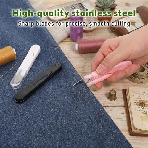3 Pcs Thread Snips, Portable Yarn Threads Cutter, U Shape Sewing Scissors, Thread Snips for Sewing, Stainless Steel Embroidery, Cross-Stitch, Craft Cutter Needlework Scissors