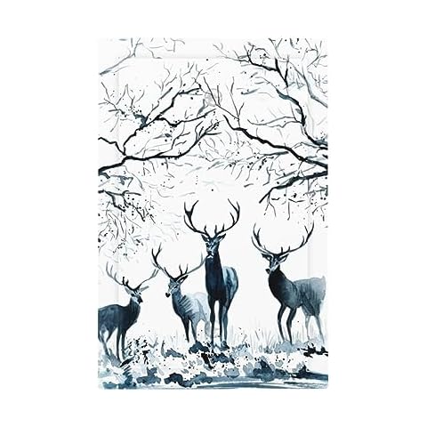 VunKo Christmas Deer Blue Wall Plate Cover Cover