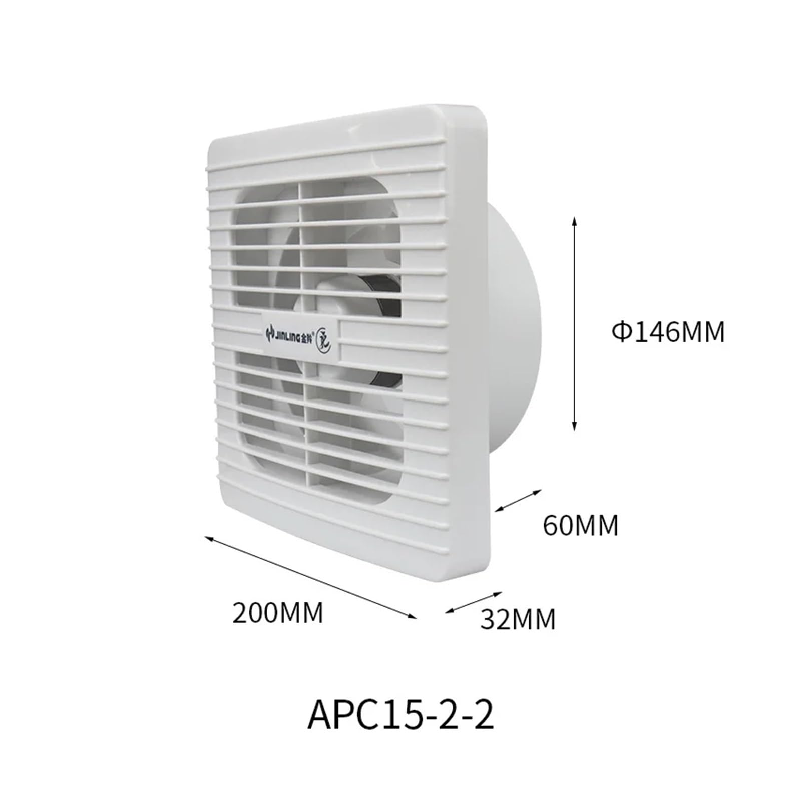 Ventola di Scarico, 4/6/8 Pollici Estrattore Elettrico Ventilatore Di Scarico Aria Ventilatore Bagno Cucina Wc Finestra Parete Tubo Condotto La Di Scarico In Linea(6inch)