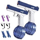 2 Pack Electric Water Gun, Water Guns for Adults, Magazine Large Capacity Automatic Water Gun, Up to 25 FT Long Range, Toys for Pool, Beach, Outdoor Activities