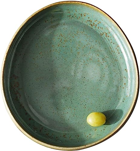 ENESEA Ciotola for Ramen, insalatiera, Ciotola for Frutta, Ciotola for Ramen, Grandi Ciotole da Portata, Scodella for Pasta in Ceramica, Piatto Fondo Largr, 20x20x4cm-8 in-Green