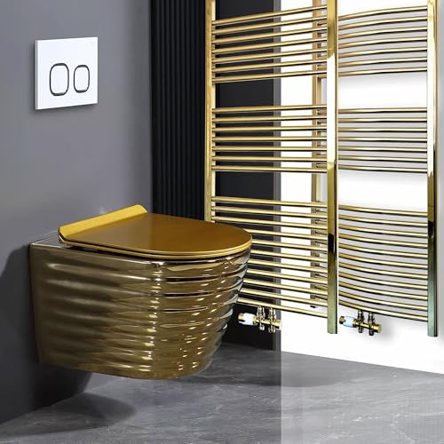 Gulfstream Komfort Badheizkörper 750 x 600 mm in Gold gerade Hochwertiger Handtuchheizkörper Handtuchwärmer