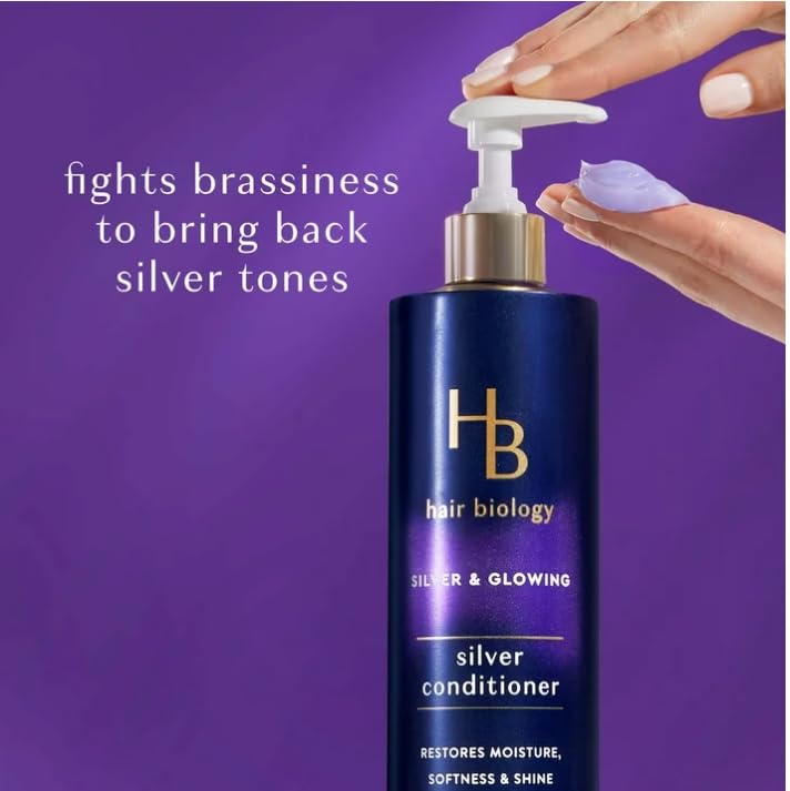 H B Silver and Glowing Purple Conditioner for Gray or Blonde Brassy Color Treated Hair, 12.8 fl oz (Pack of 1)