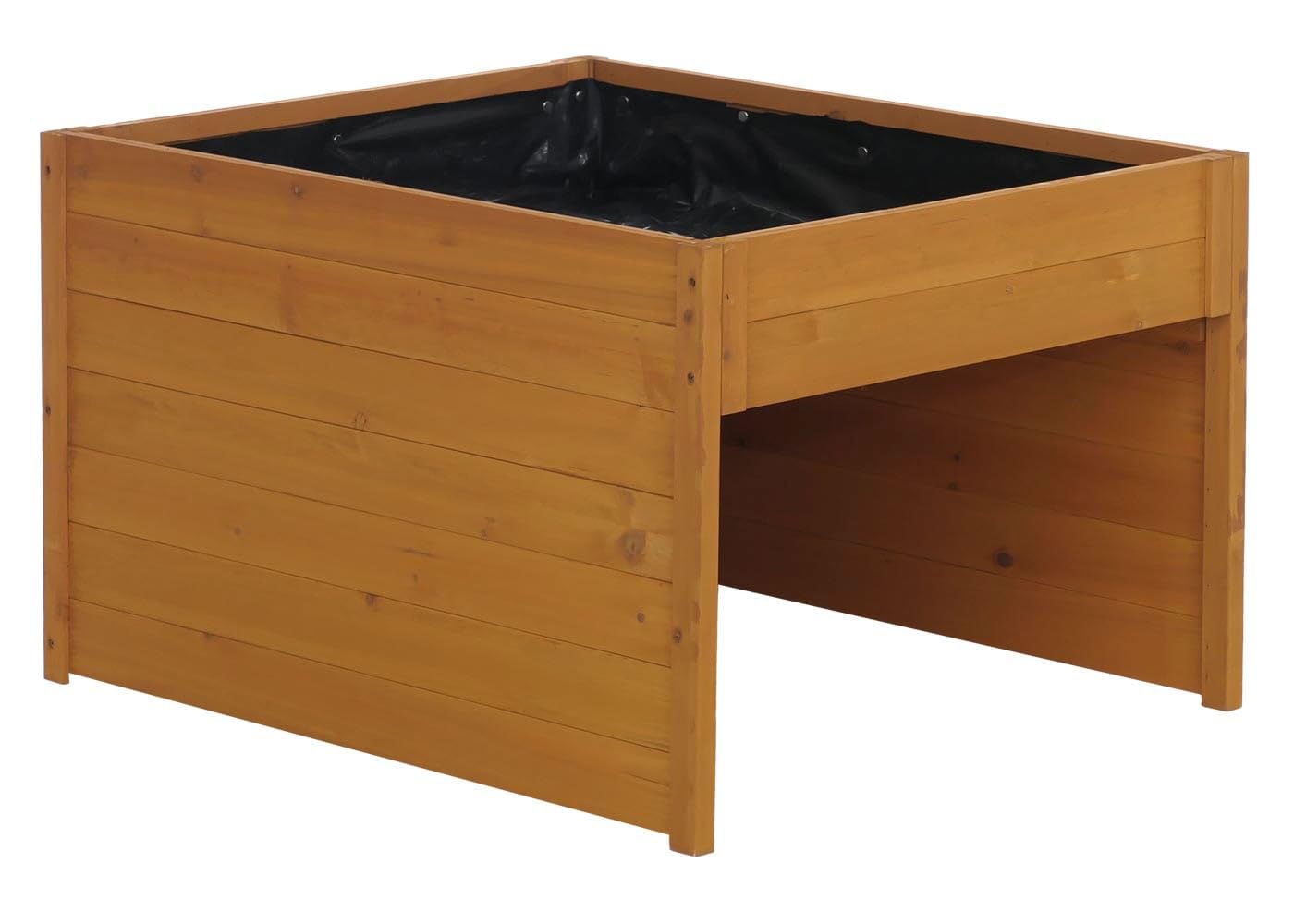 Garage pour Robot Tondeuse avec bac à Plantes HWC-Q17 50x70x80 cm Naturel