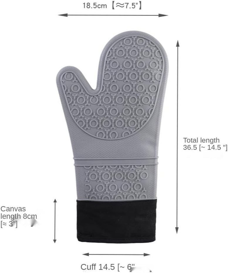 Heat-Resistant Gloves Household Long Cotton Microwave Oven Gloves Oven Kitchen Baking Gloves(E)
