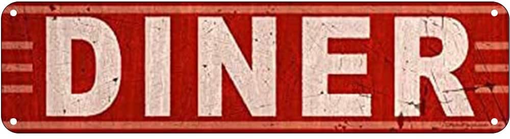 Diner Retro Tin Signs Aluminum Metal Sign for Kitchen Home Garden Wall Bar Cafe Decor 4x16 Inch
