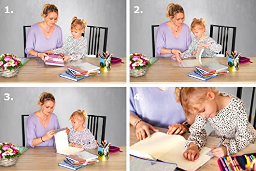 HERMA 7270 Buchumschlag 27 x 54 cm HERMÄX Classic, Buchhülle mit Beschriftungsetikett & Kantenschutz aus abwischbarer Polypropylen-Folie… – Ansicht 5