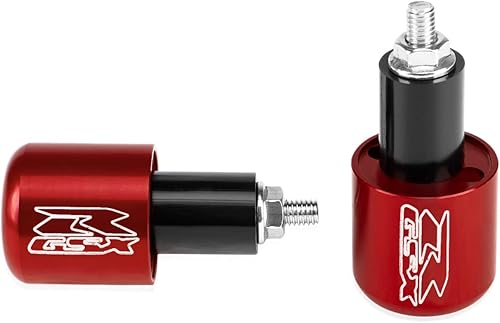 BarBaren Tapas de extremo de agarre para manillar CNC para GSX-R600 1999-2021 GSX-R750 2000-2021 GSX-R1000 2001-2016 Rojo