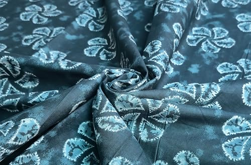 Image of 2 Meter Hand Block Indian Cotton Unstitched Jaipuri Handmade Digital Printed Fabric Material for Women Kurta /Blouse /Palazzos /Piece Material for Women's (Green)