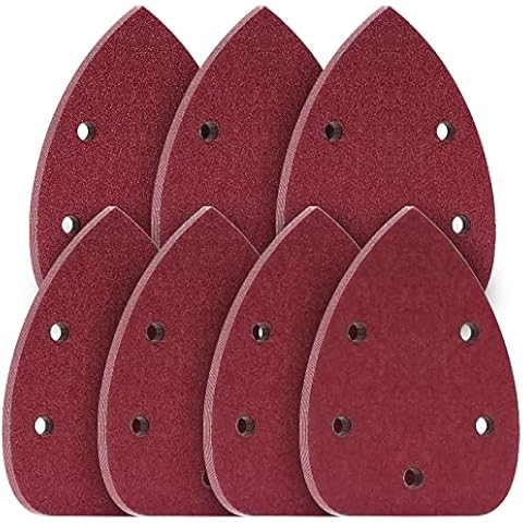 Mouse Detail Sander Sandpaper Velcro 5 Hole Sanding Sheets Each 10 x Grit 40/60/80/120/180/240/400 for Triangular Sanders (Pack of 70) Cover