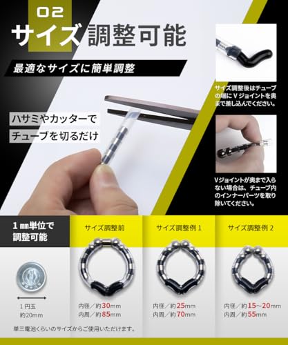 カリバウアー ストロング3本セット（スタンダードタイプ） 仮性リング 小さめ対応 ペニスリング 日本製 ネオジム磁石搭載 （ホワイト） - 画像4