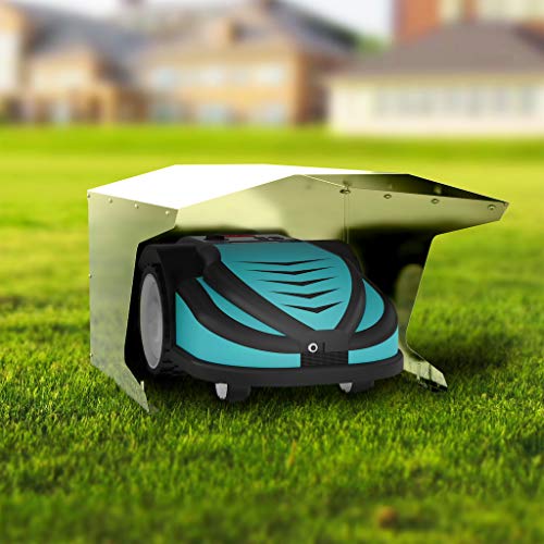 KÖNIGSPROD Robotic Lawn Mower Garage, Shelter for Lawn Robots, Carport, stainless steel