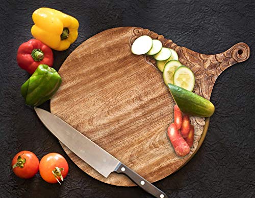 Bandejas redondas de madera Winlay set de 2 43x31 cm miniatura 3