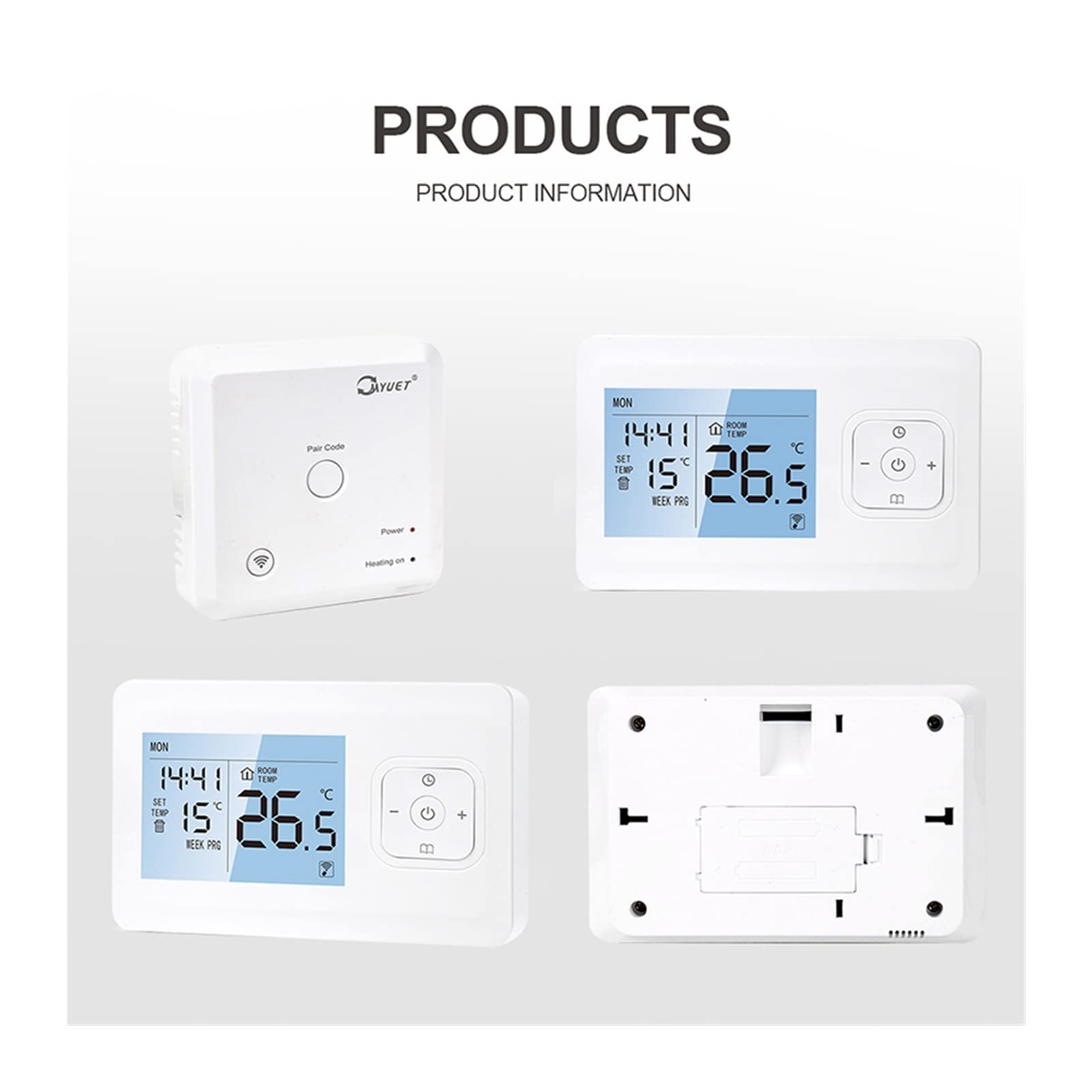 Termometro da interno igrometro digitale WiFi Smart Termostato Controller di temperatura programmabile for la caldaia a gas dell'acqua Attuatore Room Riscaldamento Home Tuya Termostato Con display LCD