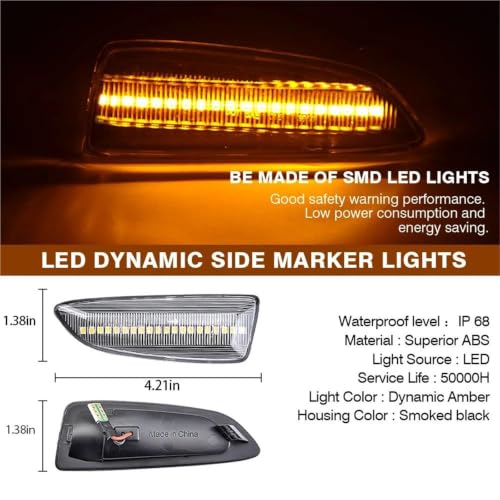 Intermitentes LED dinámicos para Buick Regal 2018 2019 de posición lateral 5