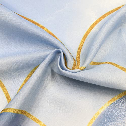 Lamplig Navy Blue Ombre Shower Curtains Marble Geometric Mermaid Pattern For Modern Bathroom Decor, Black And Gold Shower Curtain Set With 12 Hooks, Waterproof Washable Fabric Cloth, 72" X 72" #TOP4