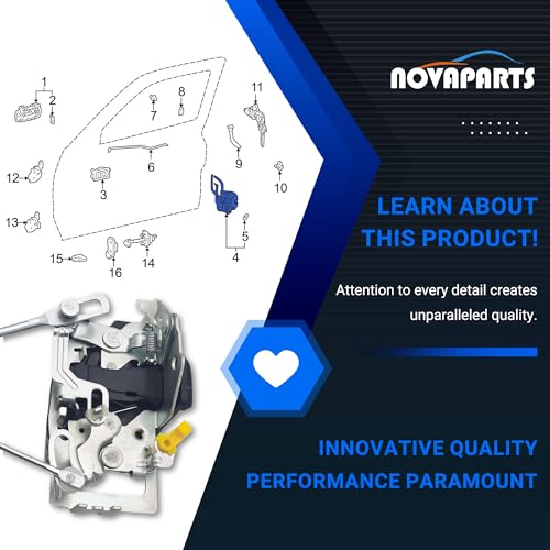 Image of NOVAPARTS Door Latch Lock Front Right Passenger Side 69310-04010 for 1998 1999 2000 2001 2002 2003 2004 Toyota Tacoma 2.4L 2.7L 3.4L (Non Power Door Lock)