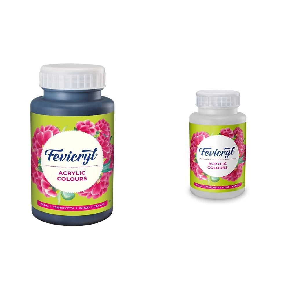 Pidilite Fevicryl Acrylic Colour, Black Acrylic Paint, 500 ml