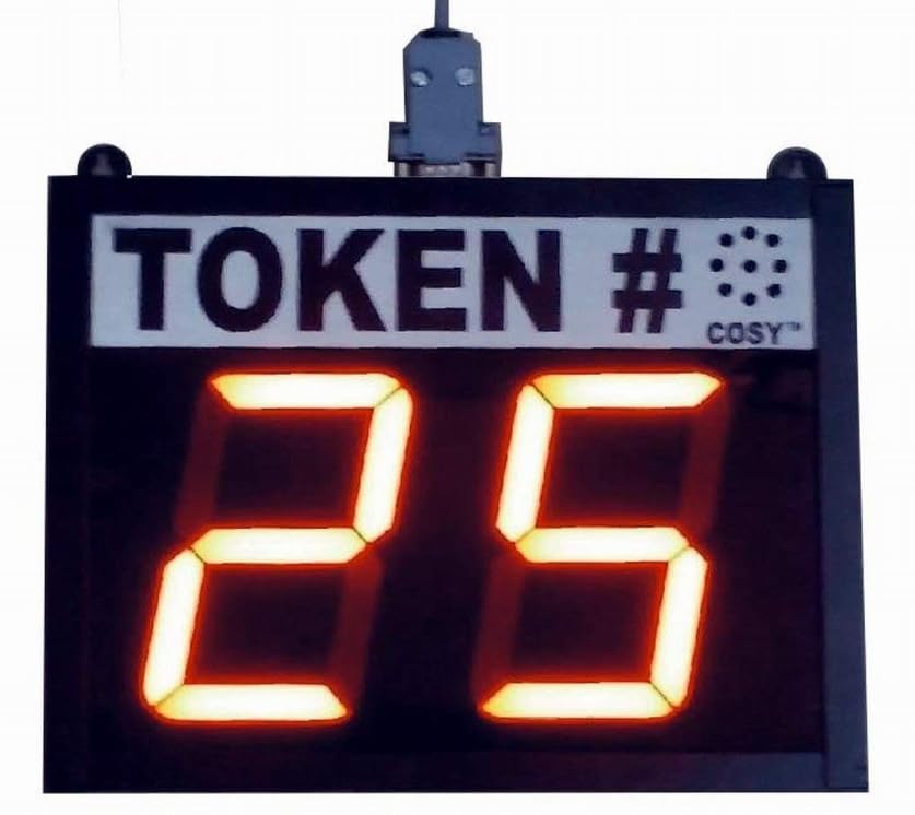 COSY 2 DIGIT LED TOKEN NUMBER DISPLAY WITH VOICE (4 Inches High JUMBO LED DIGITS)