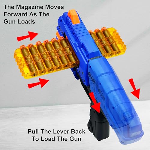 Image of VGRASSP Mega Shooter Manual Foam Blaster Toy Gun for Kids with 12 Foam Bullets and 12 Round Magazine - Indoor and Outdoor Long Range Airsoft Shooter - Color As Per Stock