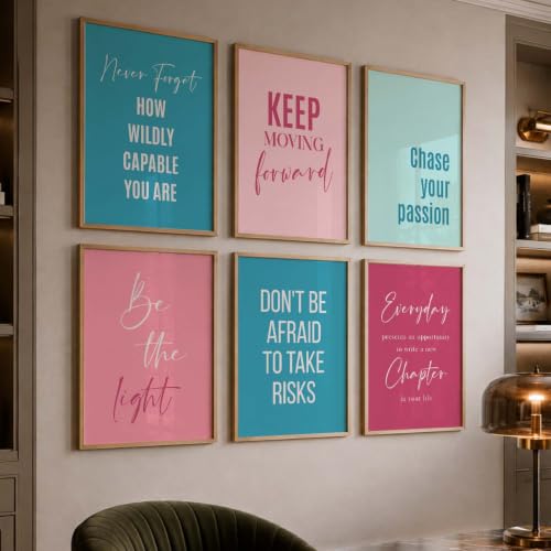 Image of kotart - Quotes Frames for Wall Decor - Motivational Photo Frame for Wall Decoration - Quotes Wall Poster with Frame for Room and Office - Set of 6 (Art 9, 19x25)