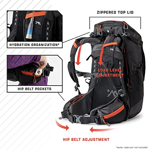 Mochila de senderismo AMPEX 25 litros negra miniatura 3