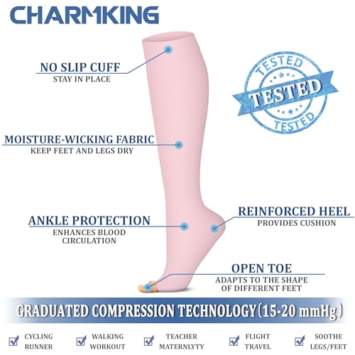 Image of Compression Socks (7 Pairs), 15-20 mmhg is BEST Graduated Athletic & Medical for Men & Women, Running, Flight, Travel, Nurses, Pregnant - Boost Performance, Blood Circulation
