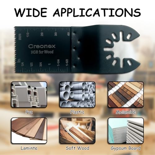 Creonex 50-Piece Oscillating Multi Tool Blades Set – Universal Quick Release Saw Blades for Wood, Metal, Plastic – Compatible with Dewalt, Bosch, Makita, Fein Multitools 5 Creonex 50-Piece Oscillating Multi Tool Blades Set – Universal Quick Release Saw Blades for Wood, Metal, Plastic – Compatible with Dewalt, Bosch, Makita, Fein Multitools - Image 5