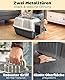 lionto Hundetransportbox aus Kunststoff mit Metallgitter, 58,5x35,5x40 cm, Transportbox mit praktischem Schließsystem & Tragegriff, auch geeignet für Katzen & Kleintiere, für Haustiere bis 15kg, grau