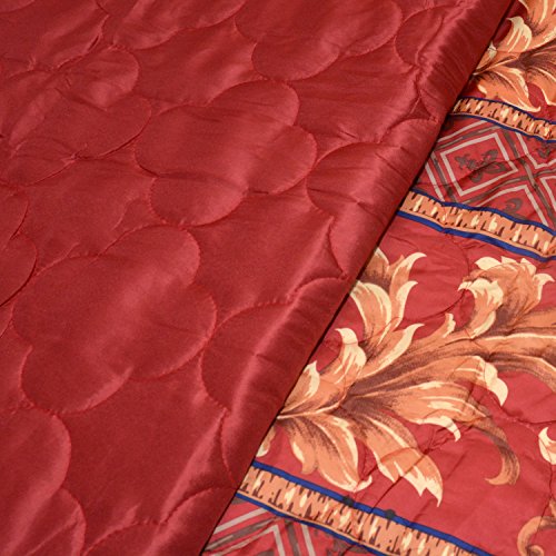 Everest Supply Quilted Bedspread Designed For Hotel/Motel, Resort, Home, Over Sized 21" Fall On Each Side 100% Polyester Fabric-Modern Print-Red-Water Fall Style(Full/Full Xl 96X118-5.5 Lbs) #TOP3