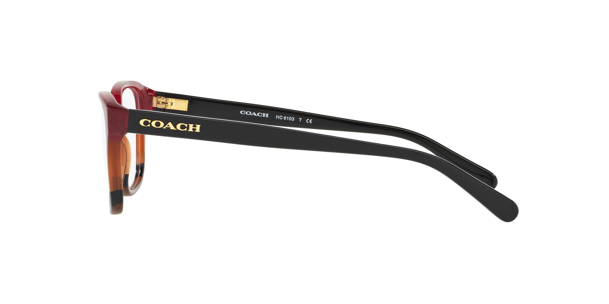COACH HC6103 - Marcos de gafas graduadas, lente degradado de tortuga burdeos/demo, 54 mm