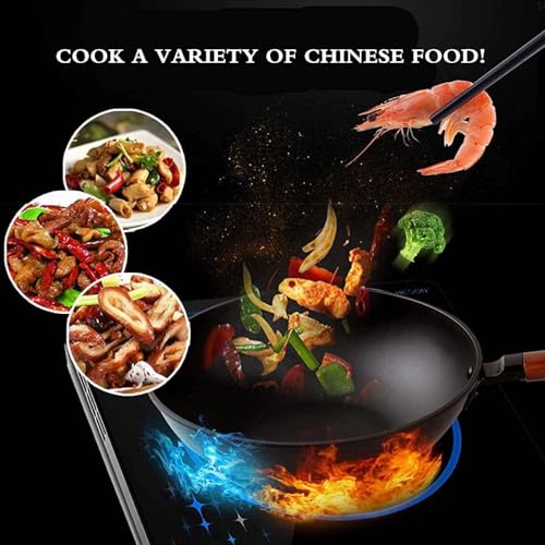 Wok de hierro fundido con pala, 38 cm miniatura 2