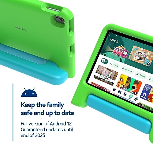 Nokia T10 Kids Cover con asa soporte anticaídas resistente en naranja 2