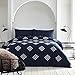 Appletree Boutique - Diamentowa kątka - Zestaw pościeli ze 100% bawełny - Rozmiar podwójnego łóżka w kolorze granatowym z białymi diamentami
