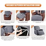 VANSOFY Recliner Chair Cover, 3-Pieces Stretch Recliner Covers for Recliner Chair Soft Reclining Chair Slipcover Furniture Protector for Dogs Cats(Dark Gray) - Image 3