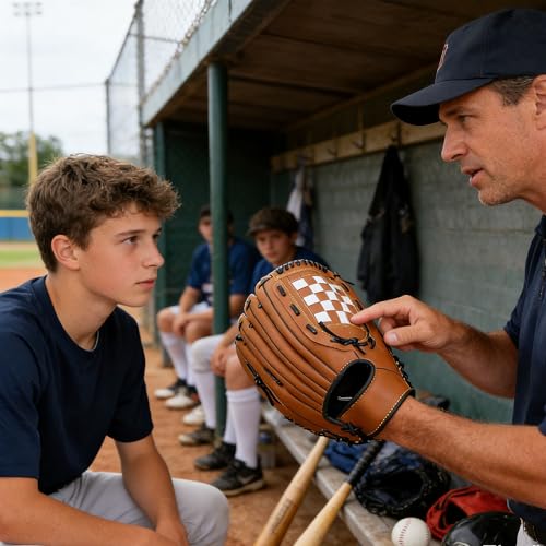 XSQD Softball Baseball Handschuhe, Links Hand Catcher Handschuhe, Pu Leder Stoßabsorbierende Ball Empfangshanschuh, Outdoor Training Handschuh, Baseball Zubehör, Geeignet Für Teenager Jungen Mädchen