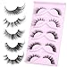 Cat Eye Lashes Fairy Eyelashes Wispy Full False Eyelashes Fox Strip Fake Eyelashes 5 Styles Mixed Fuzzy Mink Lashes with Long Tail Eye Lashes Pack 5 Pairs