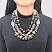 Bocar 3 Layer Chunky Statement Beaded Necklace Fashion Multi Layer Women Collar Necklace (NK-10625-Black-Set)
