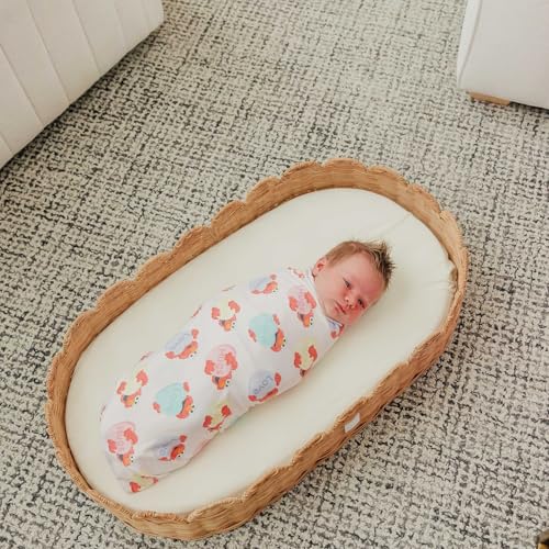 Image of Copper Pearl Swaddle Blankets for Newborns | Soft Stretchy Receiving Blankets for Boys and Girls | Large 46 x 46 Inch Baby Blankets | Lightweight and Breathable Swaddles | Elmo Heart Candies