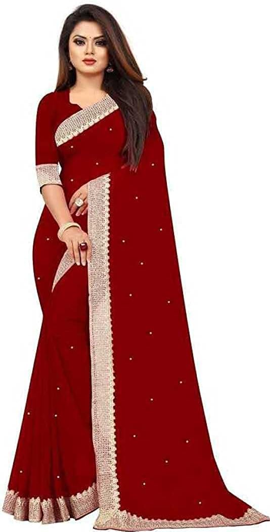 Women's Georgette Silk Saree With Unstiched Blouse Piece