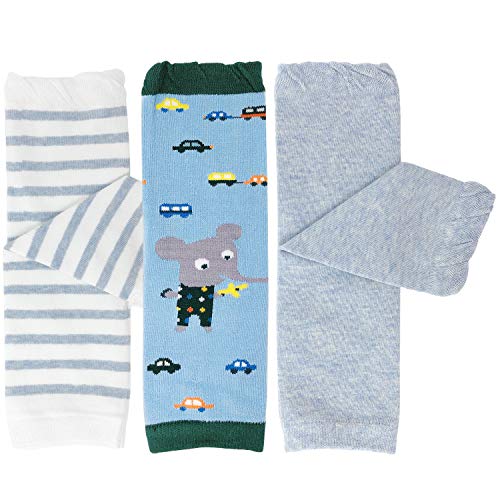 Bowbear 3 Pair Delightful Designs Baby Leg Warmers, Fun with Cars