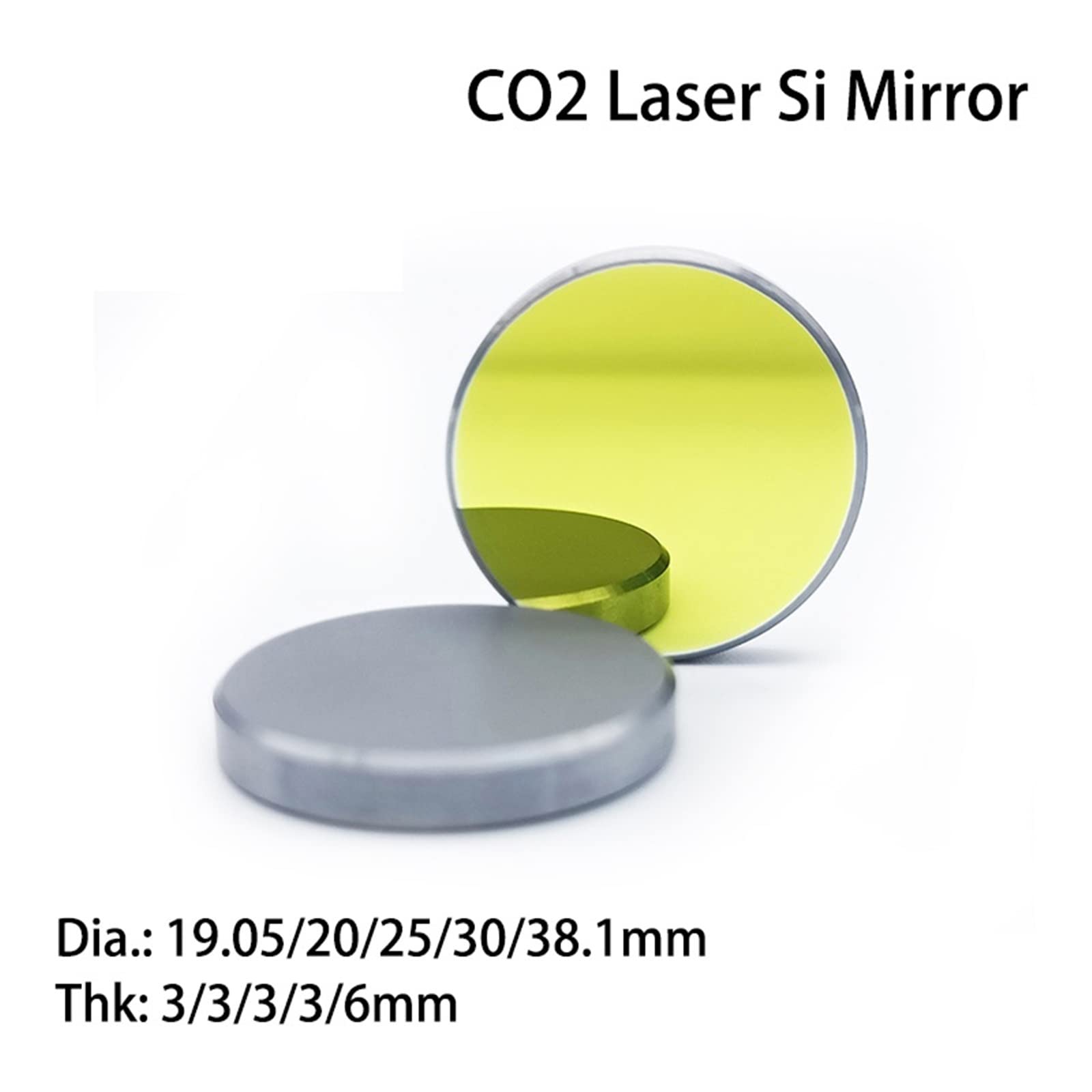 Gold-Plated Si Reflective Mirror Dia. 19.05/20/25/30/38.1mm Co2 Laser Silicon Mirror for Laser Engraving Machine(19.05mm)
