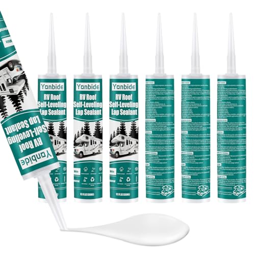 RV Silicone Sealant - RV Roof & Caulking White, Self-Leveling Lap...