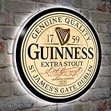 Guinness Beer Indoor LED Sign, Light Up Bar Signs, Ultra-Thin LED Light Beer Drinking Wall Sign 15 Inch Round