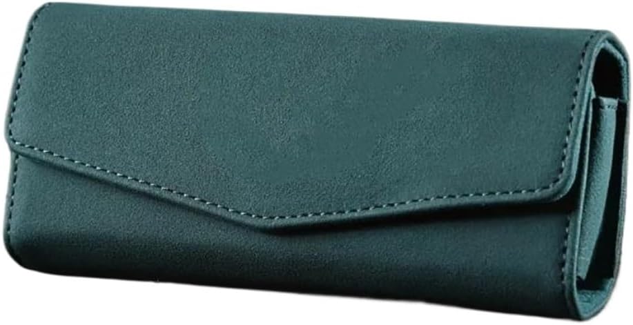 Sunglass Holder Car Glasses Case Universal Auto Sun Visor Holder Sunglasses Storage Box Clip Card Ticket Holder Leather Interior Accessories Car Sunglasses Holder(Green)