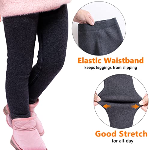 Girls Winter Fleece Lined Leggings Kids Thick Warm Pants for 3-10 Years2