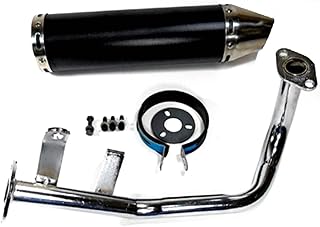 High Performance Exhaust, for the Ice Bear Rocket PMZ50-4Yongfu, has Great Sound, its Lightweight, Black Chrome on Chrome, with a Cannister Length=280mm, OD=88mm.
