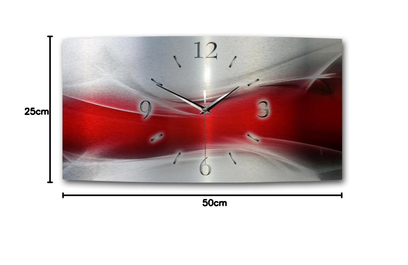 Lafocuse Orologio Da Parete Con Datario E Teroetro LCD, Silenzioso Orologio Oderno Argento - Foto 2