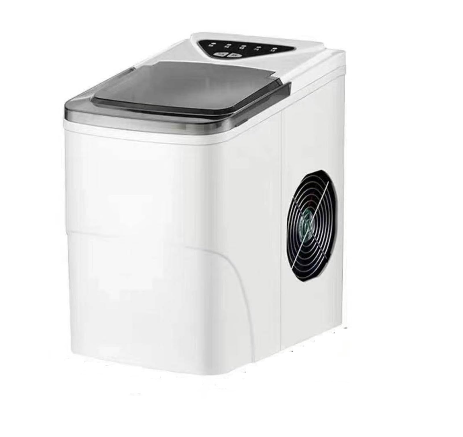 Fabbricatore di ghiaccio portatile da tavolo, piccolo, circolare, multifunzione, commerciale, argento per Casa/Cucina/Ufficio